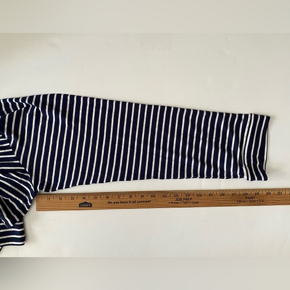 J.Crew Women's Top Navy White Striped Nautical Button Down Stretch Fabric XL - Picture 6 of 11